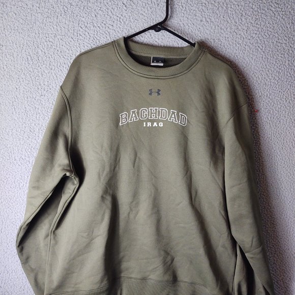UNDER ARMOUR BAGHDAD IRAQ MEN'S SWEATSHIRT GREEN XL POLYESTER - Picture 2 of 3